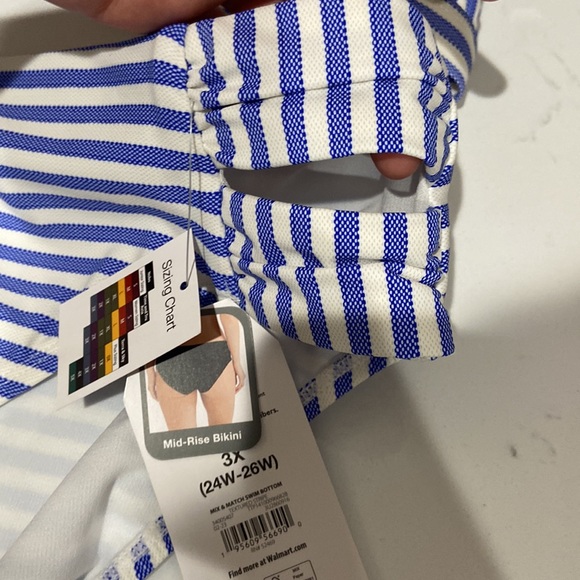 3x 24w-26w beautiful blue and white pinstriped bikini ❤️🔥 NWT - Picture 7 of 11